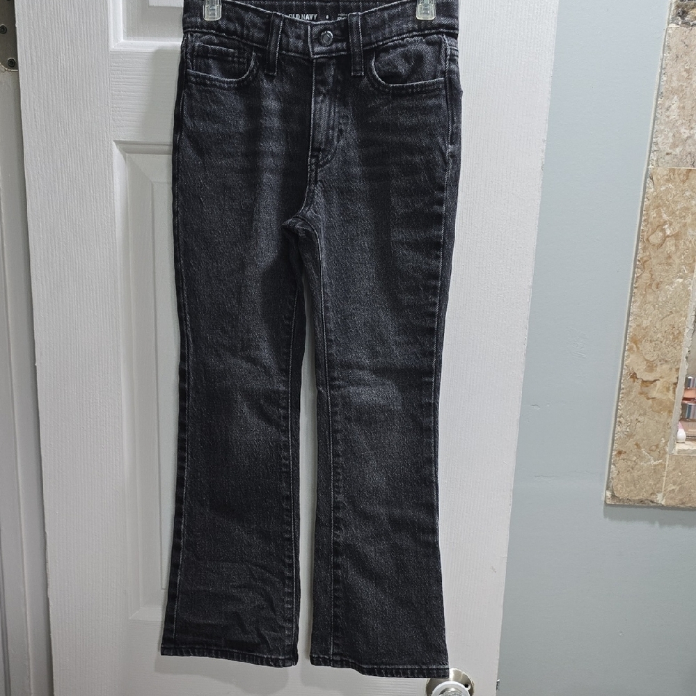 Old Navy Black High Rise Flare Jeans Kid Size 8